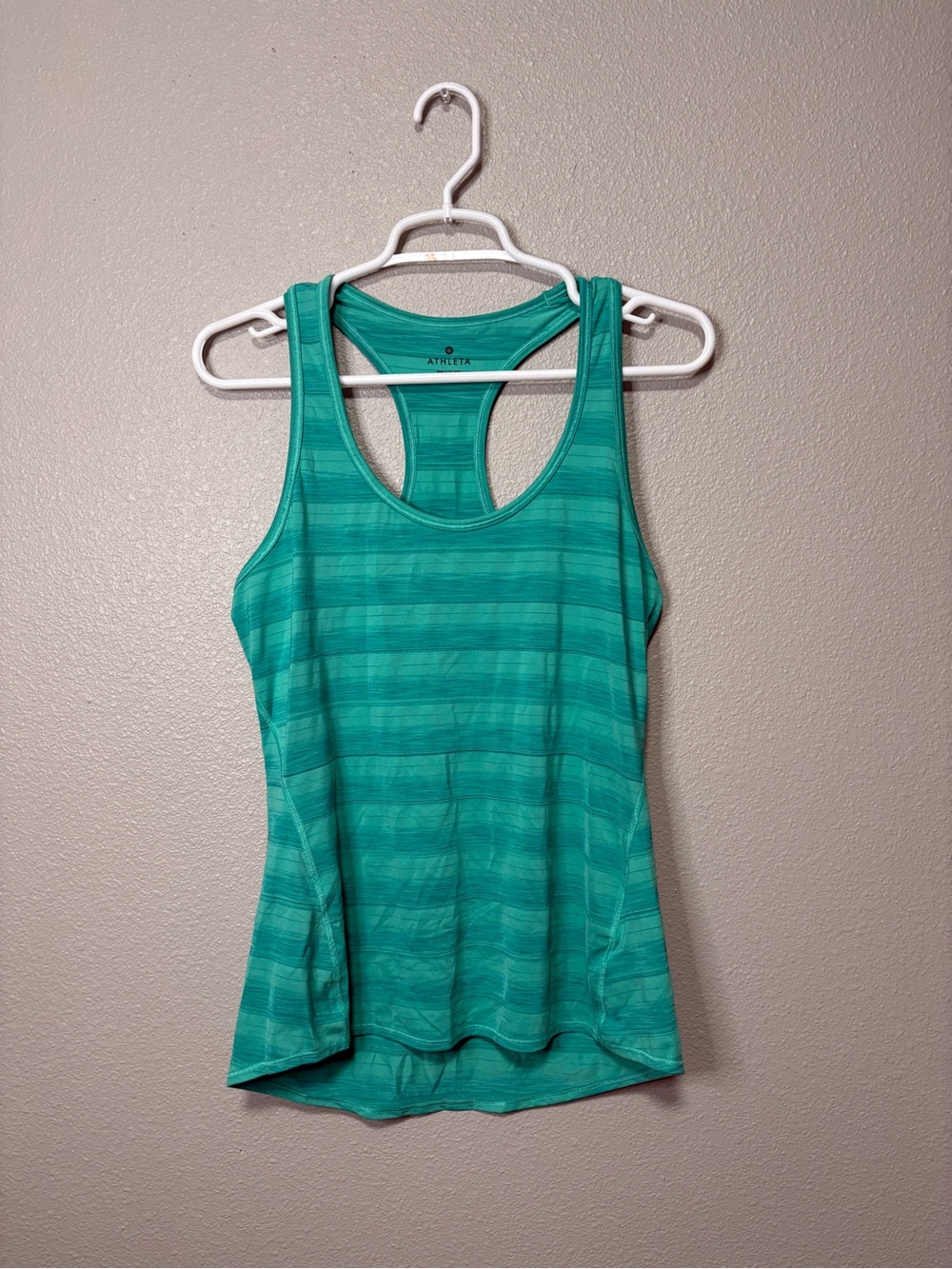Athleta Green Striped Racerback Tank Top Women’s Small Athletic Activewear